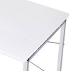 GlasFlength Desks Metal Frame Rustic Computer Desk Gaming Desk Home Office Desk Simple Design for Small Spaces, White, 47.5"*24.5"*28.5" - 4 of 4