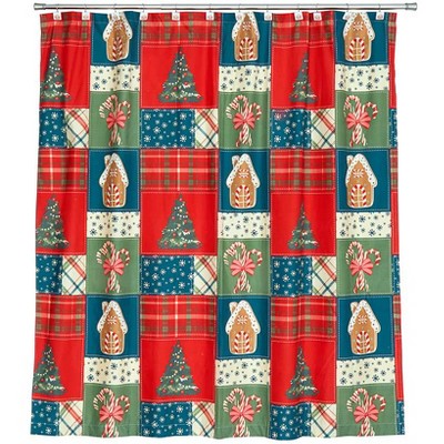 The Lakeside Collection Gingerbread Patchwork Bath Collection - Shower Curtain 1 Pieces