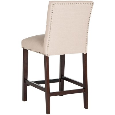Norah Beige Wood and Metal Counter Stools, Set of 2