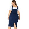Agnes Orinda Women's Plus Size Denim Back Vent Raw Hem Bodycon Dresses - 4 of 4