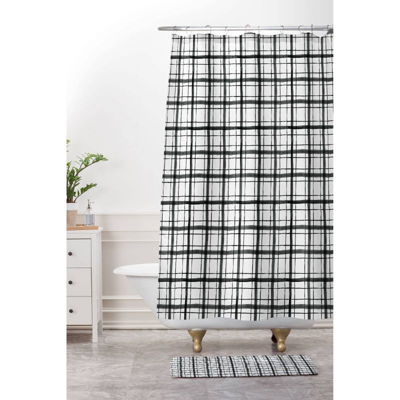 Dash and Ash Painted Plaid Shower Curtain Black/White - Deny Designs, 4 of 5