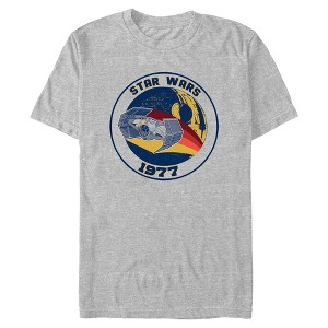 Mens Star Wars Colorful Retro Stripes TIE Fighter 1977 T Shirt - 1 of 3