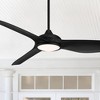 60" Possini Euro Design Dark Vader Modern Indoor Outdoor Ceiling Fan with Dimmable LED Light Remote Control Matte Black Damp Rated for Patio Exterior - 2 of 4