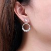 Boho Crystal & Rhinestone Circle Drop Earrings, Gold Open Hoop Vintage CZ Dot Stud Jewelry for Women - 2 of 4