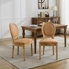 NicBex Set of 2 French Style Velvet Dining Chairs, Antique Painted Solid Wood Kitchen Side Chairs, Nailhead Trim & Steel Spring Cushion - 2 of 4