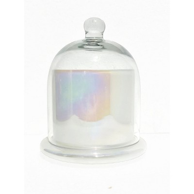 VIP Glass 6 in. White Jar With Cloche