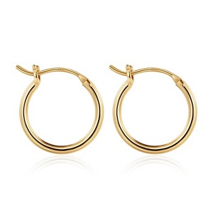 Turandoss 2PCS Small Gold Hoop Earrings for Women Hypoallergenic, Earring Set for Sensitive Ears, Gold Jewelry for Women, 925 Sterling Silver Post - 1 of 4