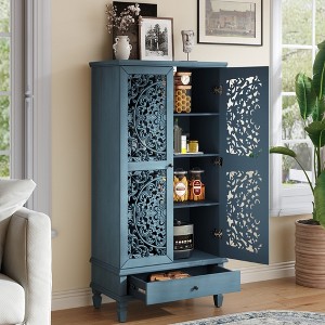 ORRD Rustic 55" Tall Storage Cabinet with Drawer, Vintage Farmhouse Accent Cabinet for Living Room, Hallway, Dining Room & Kitchen，Antique Blue - 1 of 4