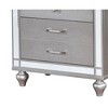 Royal Hampton Three Drawer Solid Wood Nightstand with Mirror Accent Trim Front, Silver - 4 of 4