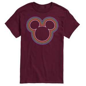 Men's - Disney - Mickey Logo Rainbow Outline Short Sleeve Graphic T-Shirt - 1 of 4