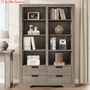Living Room 72 in Tall Bookcase, Bookcase and Bookshelves w/ Storage, Large Freestanding Display Storage Shelves, Modern Book Shelf Organizer - 1 of 4