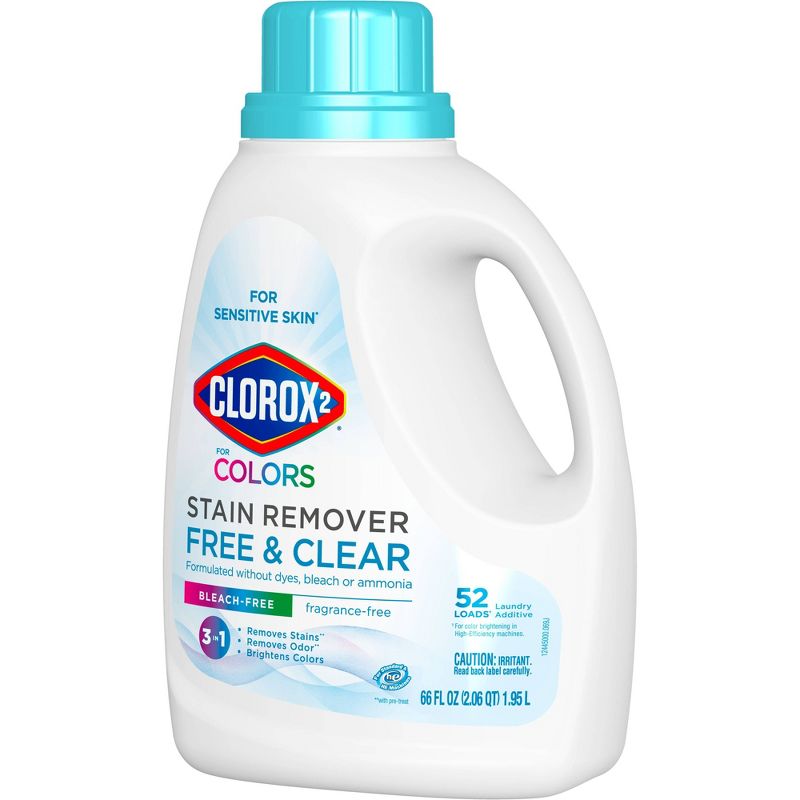 Clorox 2 for Colors - Free &#38; Clear Stain Remover and Color Brightener - 66oz, 3 of 13