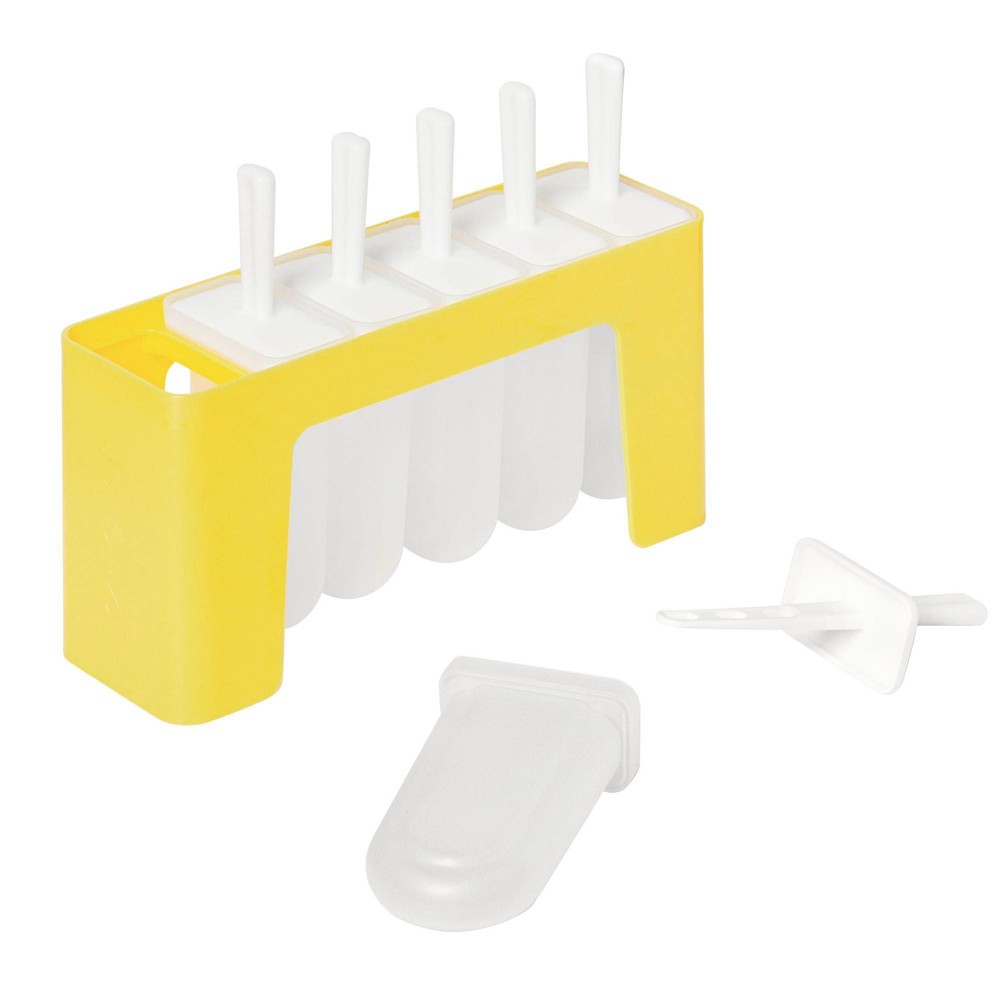 Photos - Barware Tovolo Set of 6 Classic Pop Molds Sun Ray: Yellow Plastic Ice Cube Trays, 3.4 oz Capacity, Dishwasher-Safe, Freezer Safe