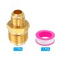 Unique Bargains Air Gas Line Refrigeration HVAC Brass SAE 45 Degree Hose Pipe Flare Connectors Gold - 3 of 4