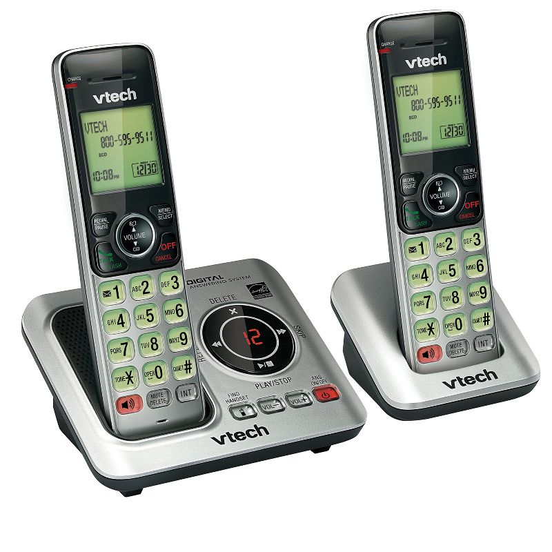 VTech® DECT 6.0 Corded Cordless Expandable Phone Combo with Caller ID, Call Waiting, and Answering System, Silver and Black, 4 of 6