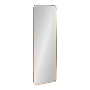 Kate and Laurel Zayda Radius Rectangle Framed Wall Mirror, 16x48, Gold - 1 of 4