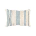 14"x26" Oversize Modern Farmhouse Craft Lumbar Throw Pillow Teal Blue - Rizzy Home
