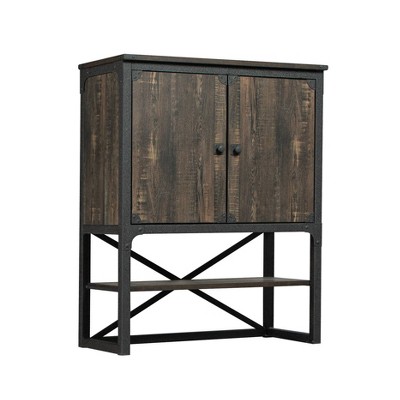 Steel River Library Hutch Carbon Oak- Sauder