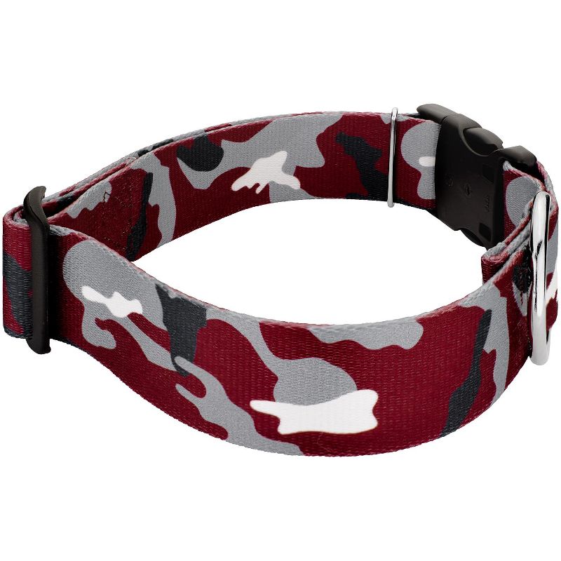 Country Brook Petz 1 1/2 Inch Deluxe Crimson and White Camo Dog Collar, 3 of 5