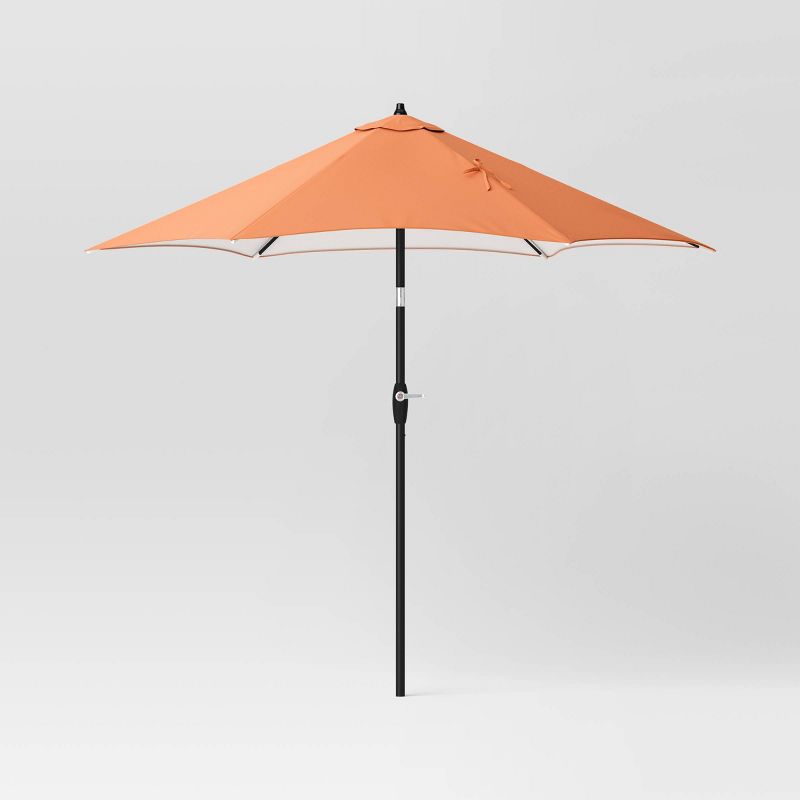 9' Round Outdoor Patio Market Umbrella with Black Pole - Room Essentials™, 1 of 8