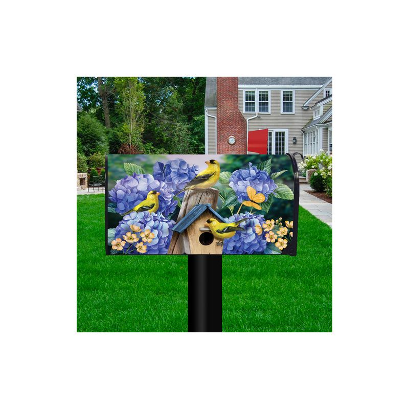 Goldfinches and Hydrangea Spring Mailbox Cover  - Standard Size - Briarwood Lane, 2 of 4