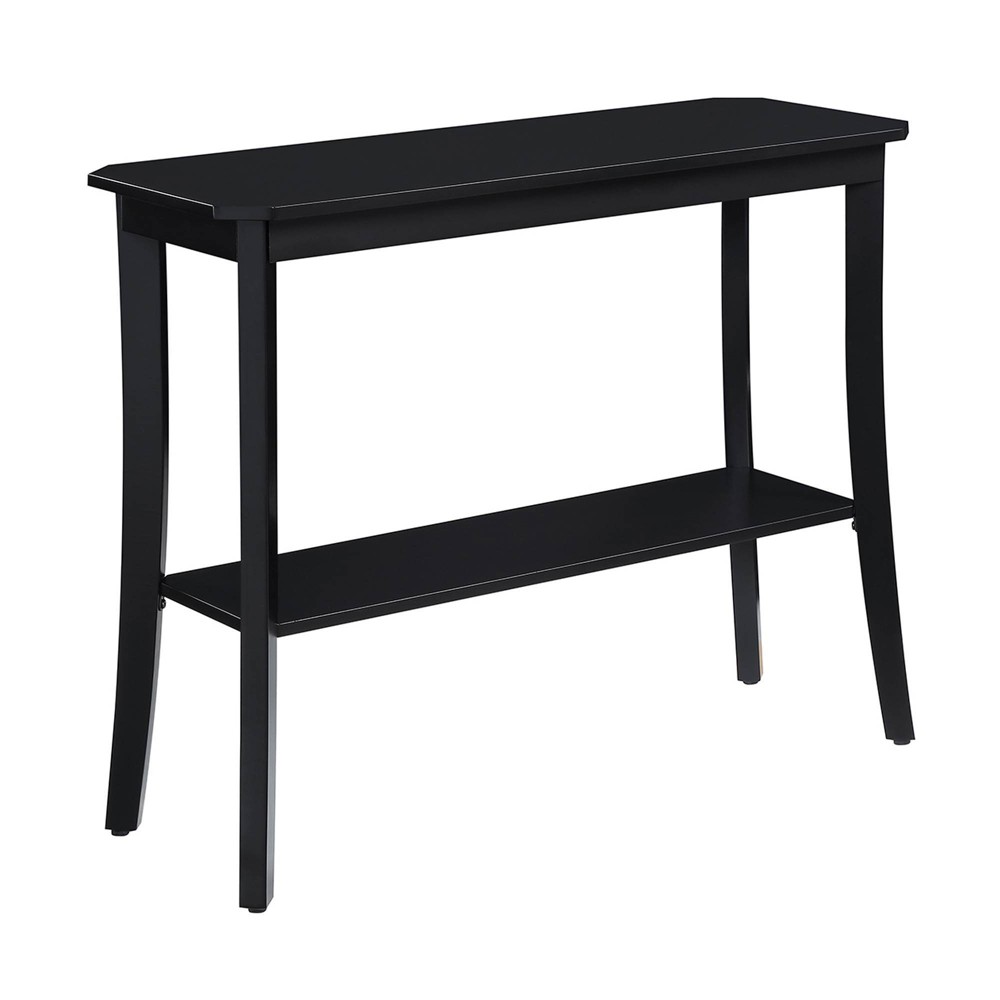 Designs2Go Baja Console Table Black - Breighton Home: Sturdy Sofa Table, 2 Shelves, MDF