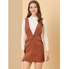 INSPIRE CHIC Women's V-Neck Corduroy Strap Back Overall Mini Pinafore Dress - 3 of 4