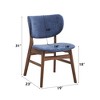 SKRAN Dining Chairs Set of 2, Modern Fabric and Wood Side Chair, with Upholstered Seat and Curved Backrest for Dining, Living Room - 3 of 4