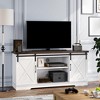 Farmhouse TV Stand for 65 Inch TV, Entertainment Center with Sliding Barn Door and Adjustable Shelves - 2 of 4