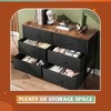 Wide Dresser with 6 Drawers, Fabric TV Stand for 50 Inch TV, Metal Frame, Wooden Top, Fabric Storage Dresser for Bedroom, Hallway, Entryway, - 4 of 4