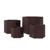 LeisureMod Thicket Modern 4-Piece Fiberstone Planter Hexagon Design Weather Resistant Plant Pot with Drainage Holes for Indoor and Outdoor, Brown - 4 of 4