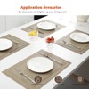 Aoibox Placemats Set of 8, Washable & Heat Resistant Vinyl Woven Non-Slip Table Mats for Indoor/Outdoor Dining, Stain Resistant (Beige) - 2 of 4