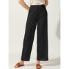 Allegra K Women's High Elastic Waist Casual Satin Wide Leg Pant - 3 of 4
