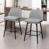 SKRAN 360° Swivel Upholstered Barstools Set of 2 With Elegant Curved Back, Upholstered Seat For Kitchen Island and Pub - 4 of 4