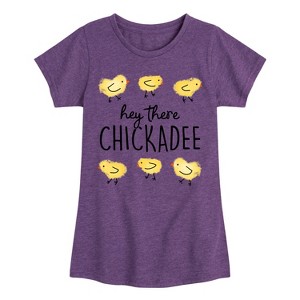 Girls' - Instant Message - Hey There Chickadee Fitted Short Sleeve Graphic T-Shirt - 1 of 4