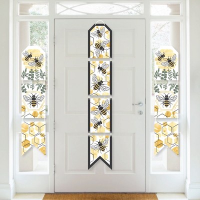 Big Dot of Happiness Little Bumblebee - Hanging Vertical Paper Door Banners - Bee Baby Shower or Birthday Party Wall Decoration Kit Indoor Door Decor
