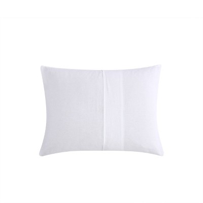 Serene Basketweave Queen Cotton Duvet Cover Set - White