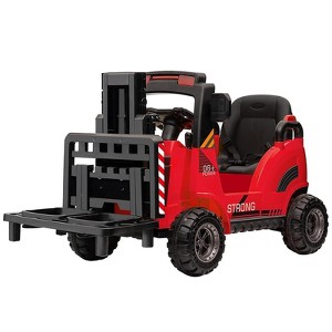 12V Kids Ride On Forklift Car, Liftable Fork & Pallet, Dual Control, High/Low Speed, Music, USB, Realistic Construction Toy - 1 of 4