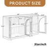 4-Door Large Storage Sideboard Buffet Cabinet with Glass Doors, Arched Cabinet with Adjustable Shelves- Leovsnove - 3 of 4