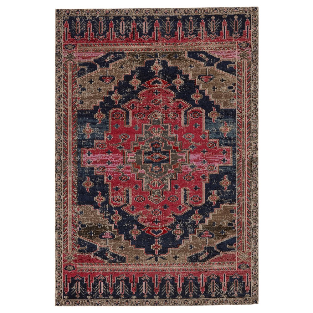 5'11in Round Cicero Indoor/Outdoor Medallion Area Rug Pink/Blue - Jaipur Living