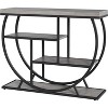 3-Tier Industrial Entryway Table with Semicircular Metal Frame, Open Shelf Console Sofa Table for Living Room, Accent Table with Adjustable Feet - 4 of 4