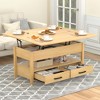 Snynuxx Lift Top Coffee Table with Drawers and Hidden Compartment for Living Room - 2 of 4