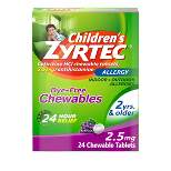 Zyrtec Children's Dye Free Cetirizine 2.5mg Chewables - Grape - 24ct