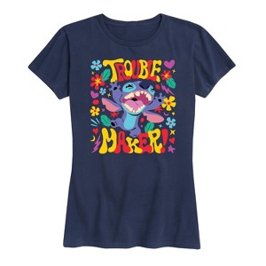 Women's - Lilo and Stitch - Trouble Maker Stitch Short Sleeve Graphic T-Shirt - 1 of 4