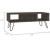 Vynxaria Espresso Coffee Table with Hairpin Legs ¨C Stylish Two-Shelf Design for Modern Living Spaces - 3 of 4