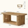 Lantine 47.24-Inch Coffee Table, Farmhouse Wood Center Tables for Living Room, 2-Tier Cocktail Table - 3 of 4