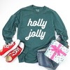 Simply Sage Market Women's Holly Jolly Bold Cursive Long Sleeve Garment Dyed Tee - 3 of 4