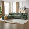 113.5'' Modular Corduroy Sectional Sofa,U Shaped Convertible Couch with Storage Ottoman and Chaise,6-Seater for Living Room-Baofuwish - 2 of 4