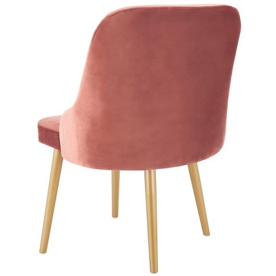 Dusty Rose Velvet Upholstered Side Chair with Gold Legs