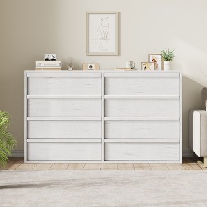 Modern Double Dresser Organizer with Large Storage, Wooden Chest of Drawers - 1 of 4